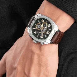 Police Herrenuhr Leder braun Police Norwood Armbanduhr UPOF0021902