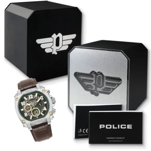 Police Herrenuhr Leder braun Police Norwood Armbanduhr UPOF0021902