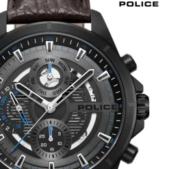 Police Herrenuhr Leder dunkelbraun Police Malawi Armbanduhr UPOF0004602