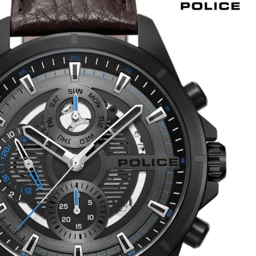 Police Herrenuhr Leder dunkelbraun Police Malawi Armbanduhr UPOF0004602