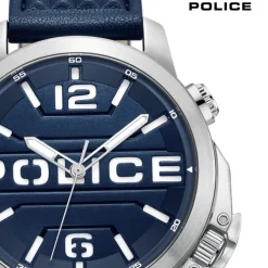 Police Herrenuhr Leder dunkelblau Police Automated Armbanduhr UPOD0021702