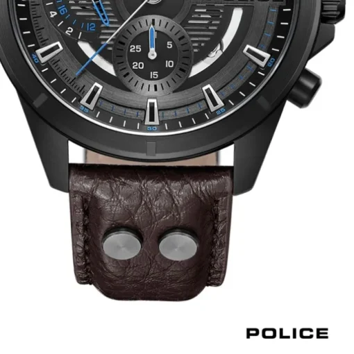 Police Herrenuhr Leder dunkelbraun Police Malawi Armbanduhr UPOF0004602
