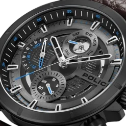 Police Herrenuhr Leder dunkelbraun Police Malawi Armbanduhr UPOF0004602