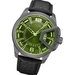 Police Herrenuhr Leder schwarz Police Underlined Armbanduhr UPOB0005603