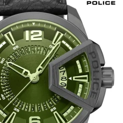 Police Herrenuhr Leder schwarz Police Underlined Armbanduhr UPOB0005603