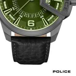 Police Herrenuhr Leder schwarz Police Underlined Armbanduhr UPOB0005603