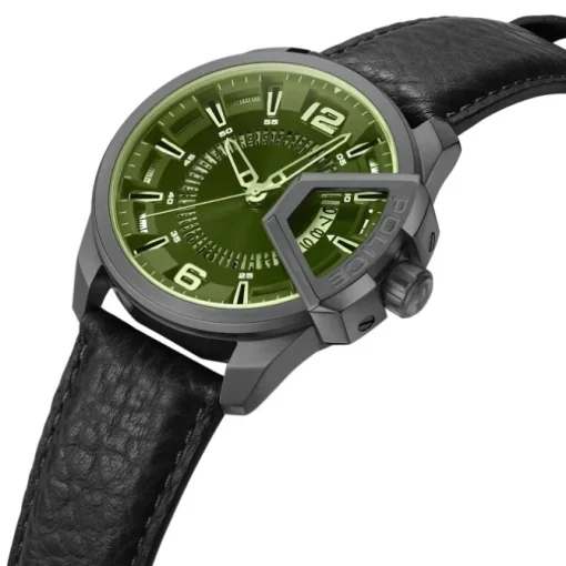 Police Herrenuhr Leder schwarz Police Underlined Armbanduhr UPOB0005603