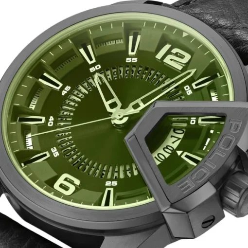 Police Herrenuhr Leder schwarz Police Underlined Armbanduhr UPOB0005603