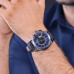 Police Herrenuhr Leder schwarz Police Underlined Armbanduhr UPOB0005603