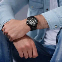 Police Herrenuhr Leder schwarz Police Luang Armbanduhr UPOE1601801