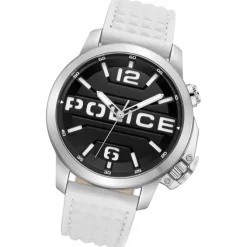 Police Herrenuhr Leder weiß Police Automated Armbanduhr UPOD0021704