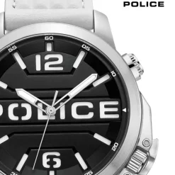 Police Herrenuhr Leder weiß Police Automated Armbanduhr UPOD0021704