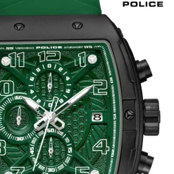Police Herrenuhr Silikon grün Police Coswig Armbanduhr UPOO0063103