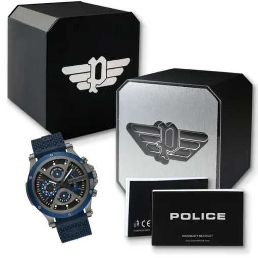 Police Herrenuhr Silikon blau Police Surigao Armbanduhr UPOQ2110503