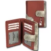 Portemonnaie Hochformat Leder rot, grau Damen DrachenLeder OPS700R
