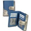 Portemonnaie Hochformat Leder blau, grau Damen DrachenLeder OPS700W