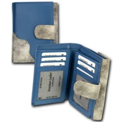Portemonnaie Hochformat Leder blau, grau Damen DrachenLeder OPS700W
