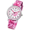 Regent Blumenranke Kinder-Armbanduhr Textil rosa pink weiß Mädchen Uhr URF727