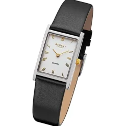 Regent Damen Armbanduhr Analog Lederarmband schwarz URF1301