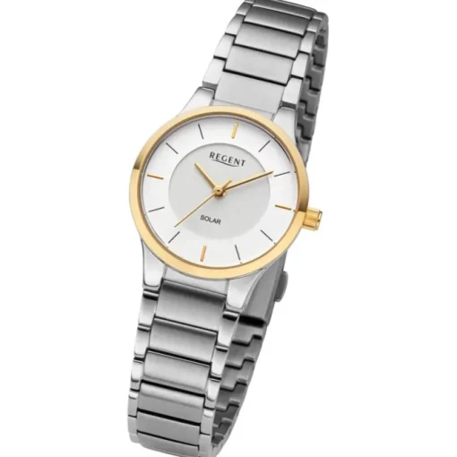 Regent Damen Armbanduhr Analog Metallarmband silber URBA729