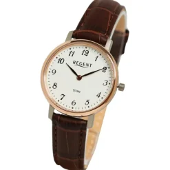 Regent Damen Armbanduhr Analog Lederarmband braun UR2094054