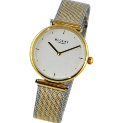 Regent Damen Armbanduhr Analog Metallarmband silber gold UR2212502