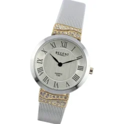 Regent Damen Armbanduhr Analog Metallarmband silber gold UR2214009