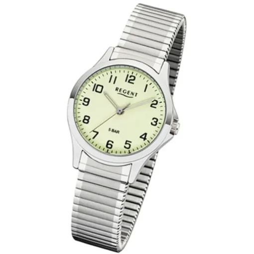 Regent Damen Armbanduhr Analog 2242423 Quarz-Uhr Metall silber UR2242423