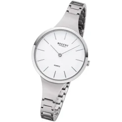 Regent Damen Armbanduhr Analog F-1153 Quarz-Uhr Titan silber URF1153