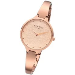 Regent Damen Armbanduhr Analog BA-561 Quarz-Uhr Edelstahl rosa URBA561
