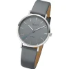 Regent Damen Armbanduhr Analog Lederarmband dunkelgrau UR2094100