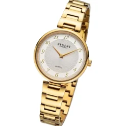 Regent Damen Armbanduhr Analog Metallarmband gold UR2214046