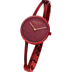 Regent Damen Armbanduhr Analog Metallarmband rot URBA683