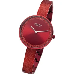 Regent Damen Armbanduhr Analog Metallarmband rot URBA688