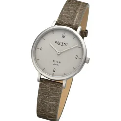 Regent Damen Armbanduhr Analog Lederarmband braun URBA694