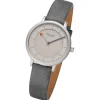 Regent Damen Armbanduhr Analog Lederarmband dunkelgrau URF1246