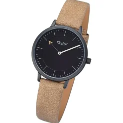 Regent Damen Armbanduhr Analog Lederarmband gold URF1247