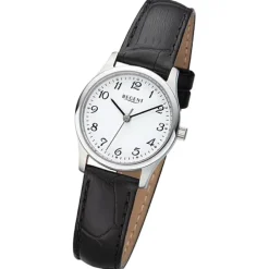 Regent Damen Armbanduhr Analog Lederarmband schwarz URF1249