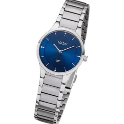Regent Damen Armbanduhr Analog Metallarmband silber URF1311