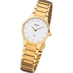 Regent Damen Armbanduhr Analog Metallarmband gold URF1312