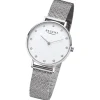 Regent Damen Armbanduhr Analog Metallarmband silber URF1328