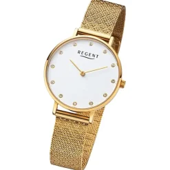 Regent Damen Armbanduhr Analog Metallarmband gold URF1330