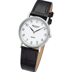 Regent Damen Armbanduhr Analog Lederarmband schwarz URF1429