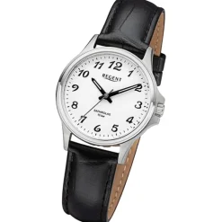Regent Damen Armbanduhr Analog Lederarmband schwarz URF1456