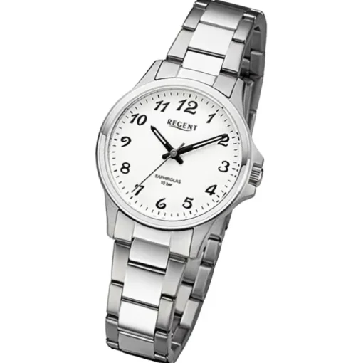 Regent Damen Armbanduhr Analog Metallarmband silber URF1459