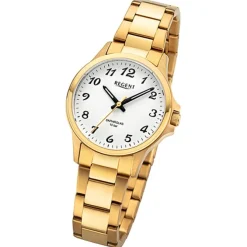 Regent Damen Armbanduhr Analog Metallarmband gold URF1461