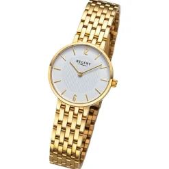 Regent Damen Armbanduhr Analog Metallarmband gold URF1487