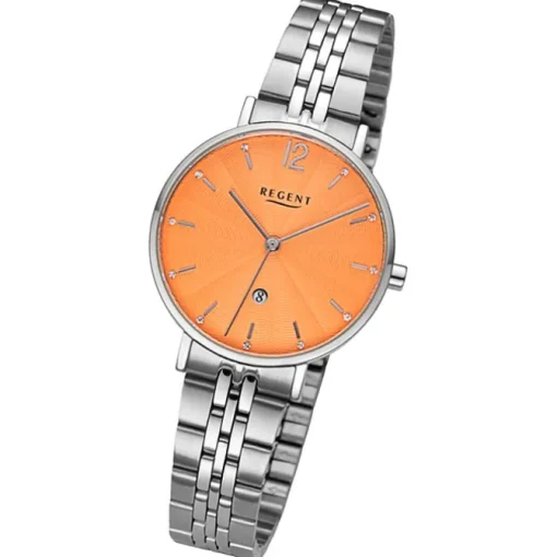 Regent Damen Armbanduhr Analog Metallarmband silber URF1496