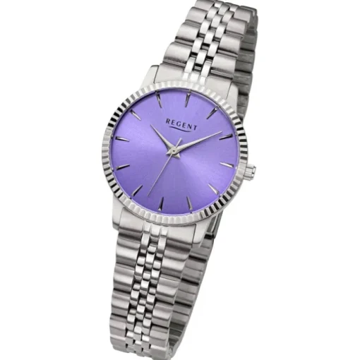 Regent Damen Armbanduhr Analog Metallarmband silber URF1499