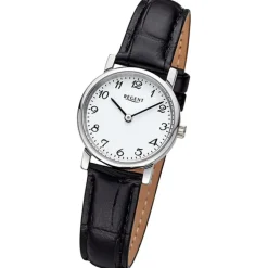 Regent Damen Armbanduhr Analog Lederarmband schwarz URF1561